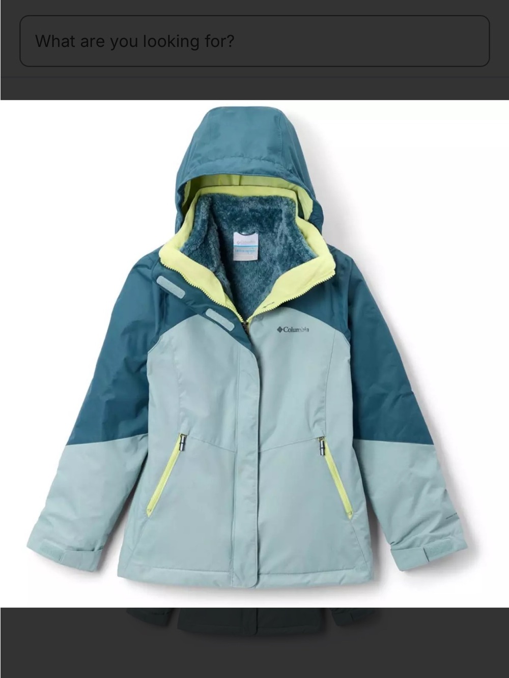 Columbia Bugaboo III Teal & Light Blue Girls' Hooded Puffer Jacket